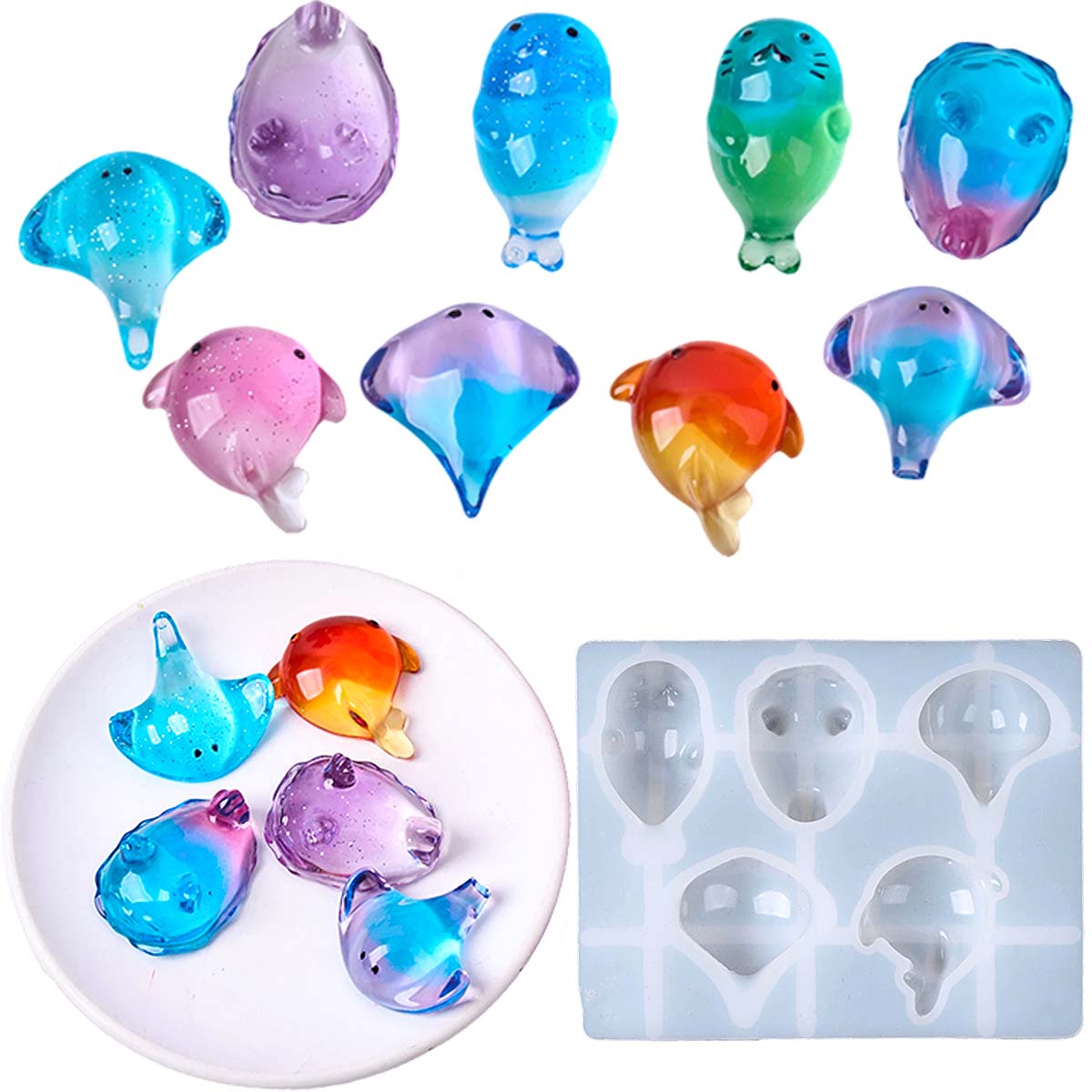 Soap Making Items - قالب سيليكون ثلاثي الأبعاد بتصميم سمكة