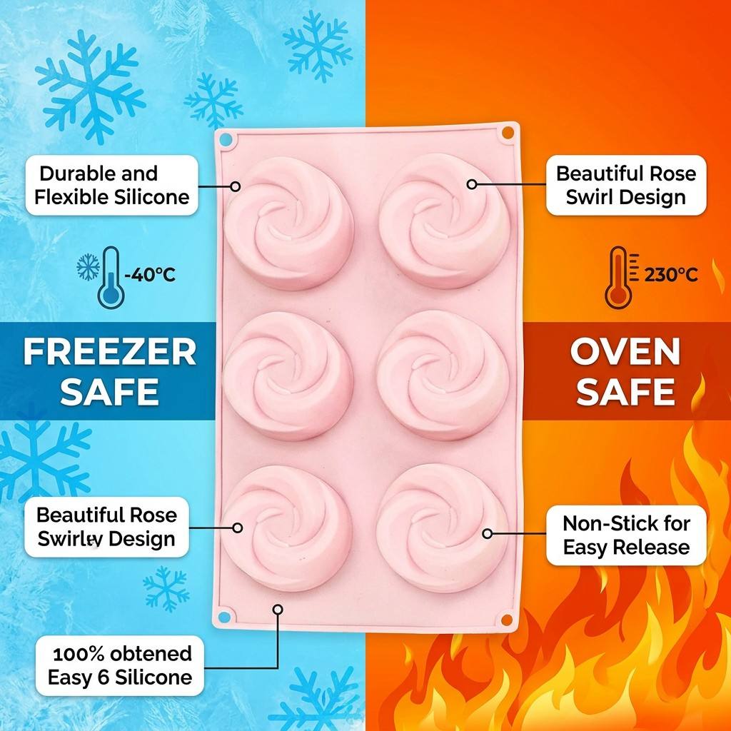 قالب سيليكون على شكل وردة بـ 6 - مراجعة Soap Mold Silicone Loaf وسعره